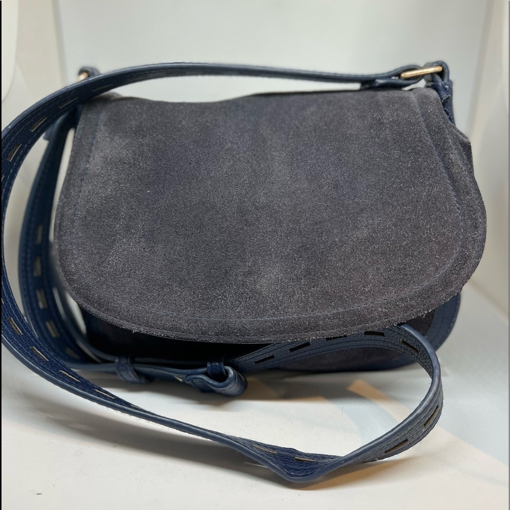 Leather & suede shoulder bag.